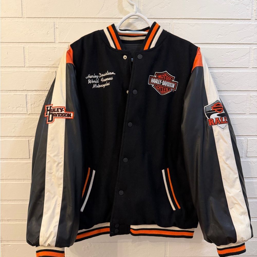 Harley-Davidson Black and Orange Jacket youth large adult S/M
